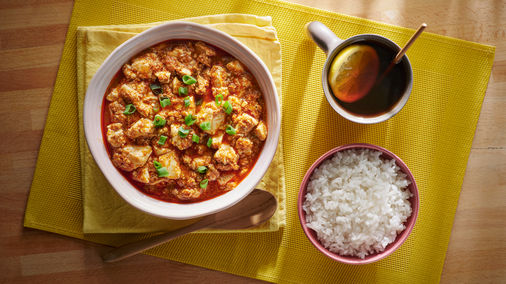 Plant-Based Minced Meat Mapo Tofu With Rice
